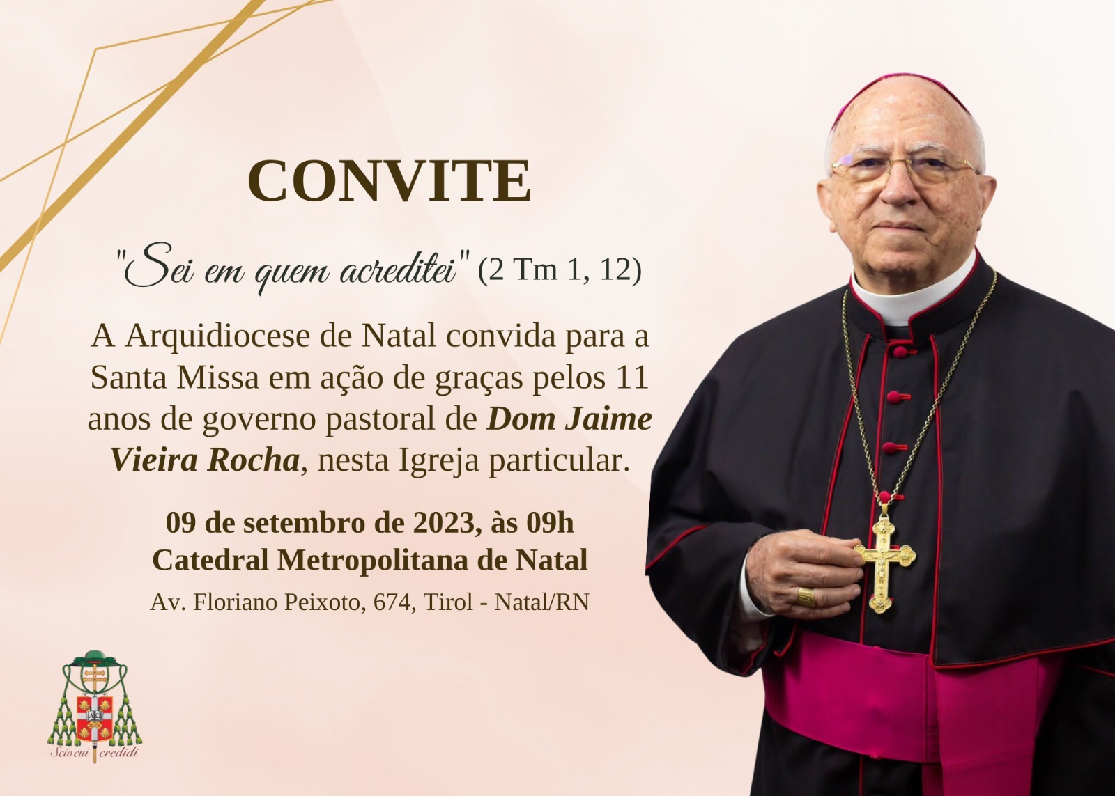 Dom João Santos Cardoso toma posse como novo arcebispo de Natal, Rio  Grande do Norte