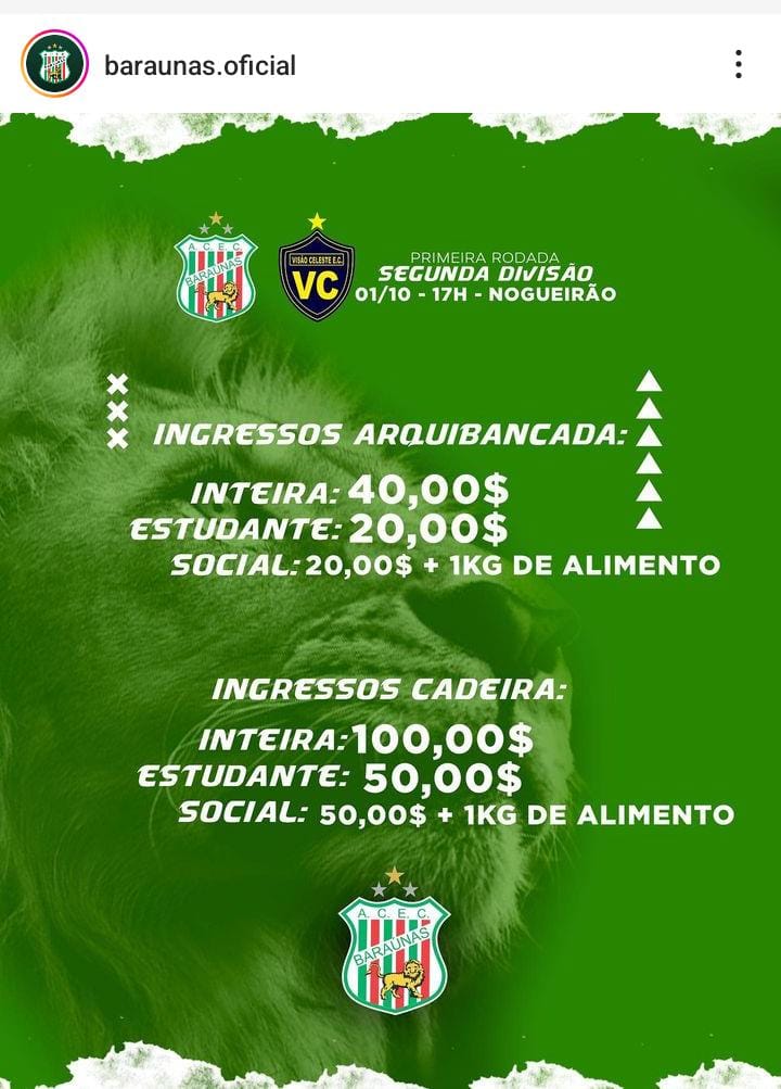 Time cobra R$ 100 por ingresso para jogo da 2ª divisão do Campeonato Potiguar