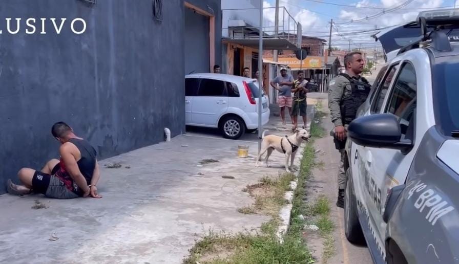 [VIDEO] Homem é preso após cachorro se soltar e avançar em mulher e na PM