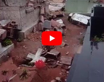 [VIDEO] Ninguém escapa: Cemitério de Ceará-Mirim fica semidestruído após chuvas