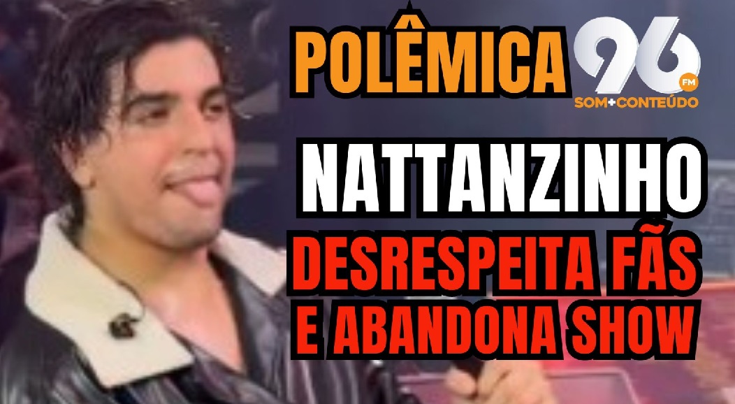 [VIDEO] Após abandonar palco em Natal, Nattanzino é cobrado nas redes sociais: "Desrespeito"