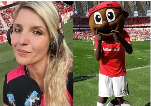 Repórter afirma que foi assediada por mascote após gol do Inter