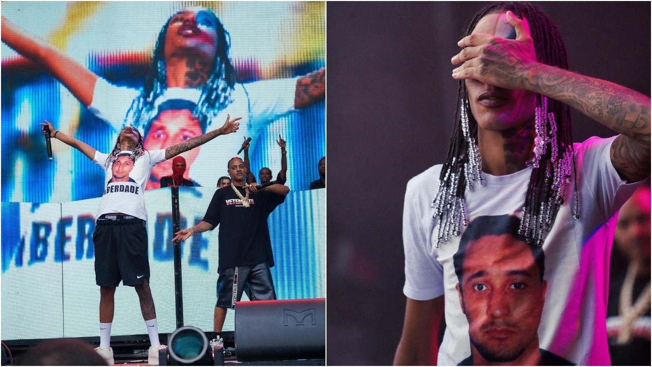 [VÍDEO] Cantor protesta no Lollapalooza e pede liberdade do pai, líder do Comando Vermelho