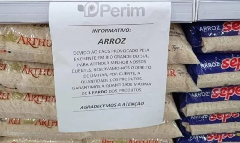 Venda de arroz começa a ser limitada em supermercados do país
