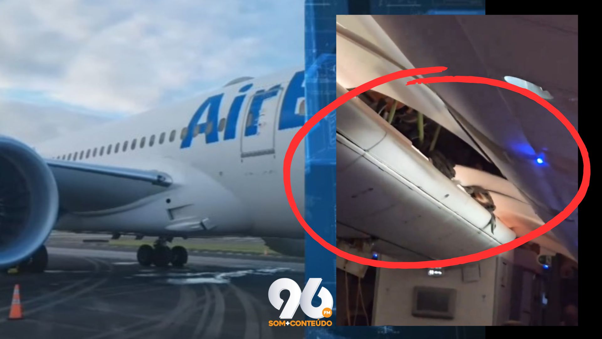 [VIDEO] Air Europa: Imagens mostram teto do avião danificado após ser atingido por passageiros sem cinto