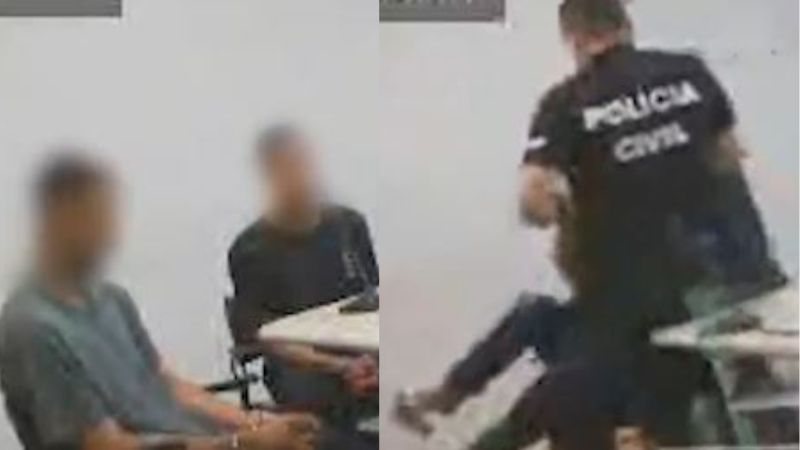 [VIDEO] Mal acostumado: Suspeito de furto destrói sala da audiência de custódia ao saber que ficaria preso