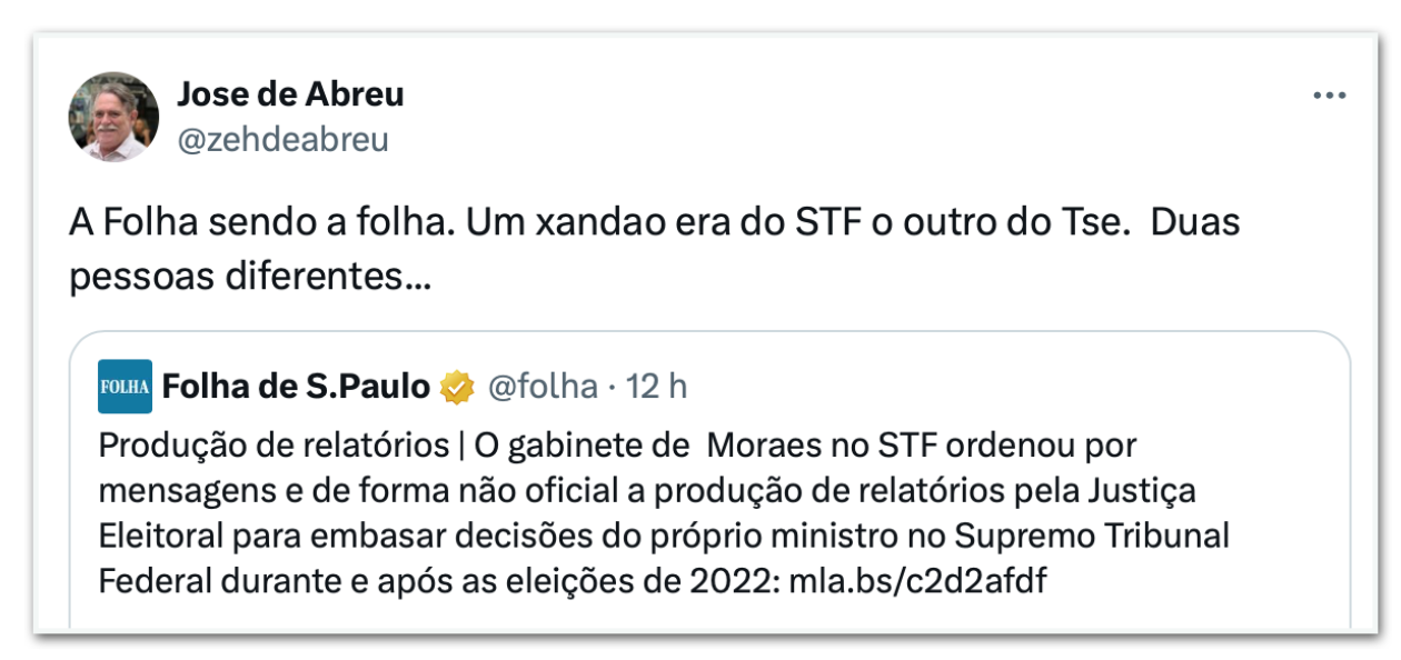 Ator José de Abreu defende fechamento do jornal Folha após reportagem sobre Moraes