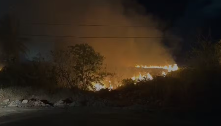 Moradores controlam incêndio em terreno na zona sul de Natal pela terceira vez na semana