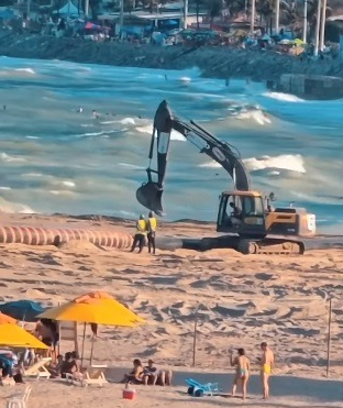 [Vídeo]Diferença entre área com e sem engorda em Ponta Negra;