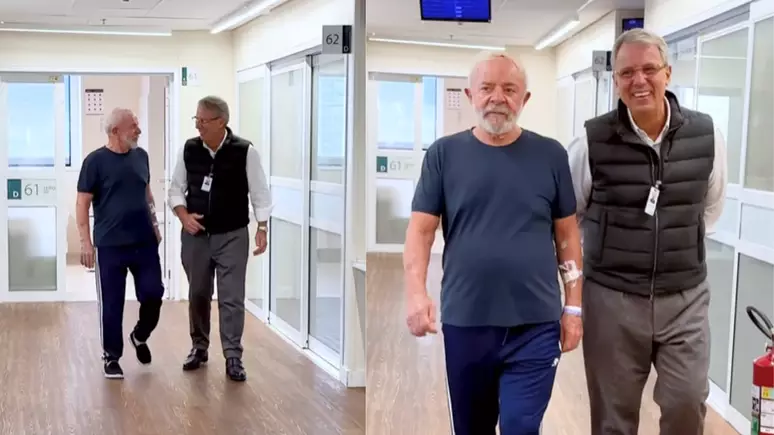 [VÍDEO] Após deixar UTI, Lula caminha pelos corredores do hospital