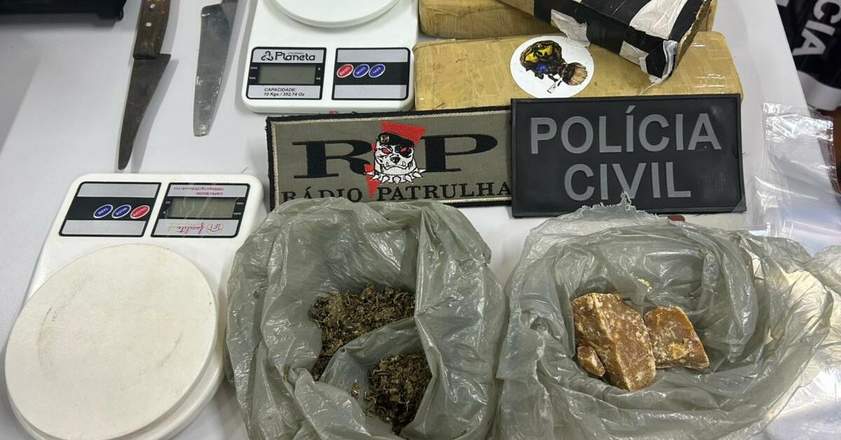 Polícias Civil e Militar apreendem mais de 1,8 kg de drogas em Parelhas