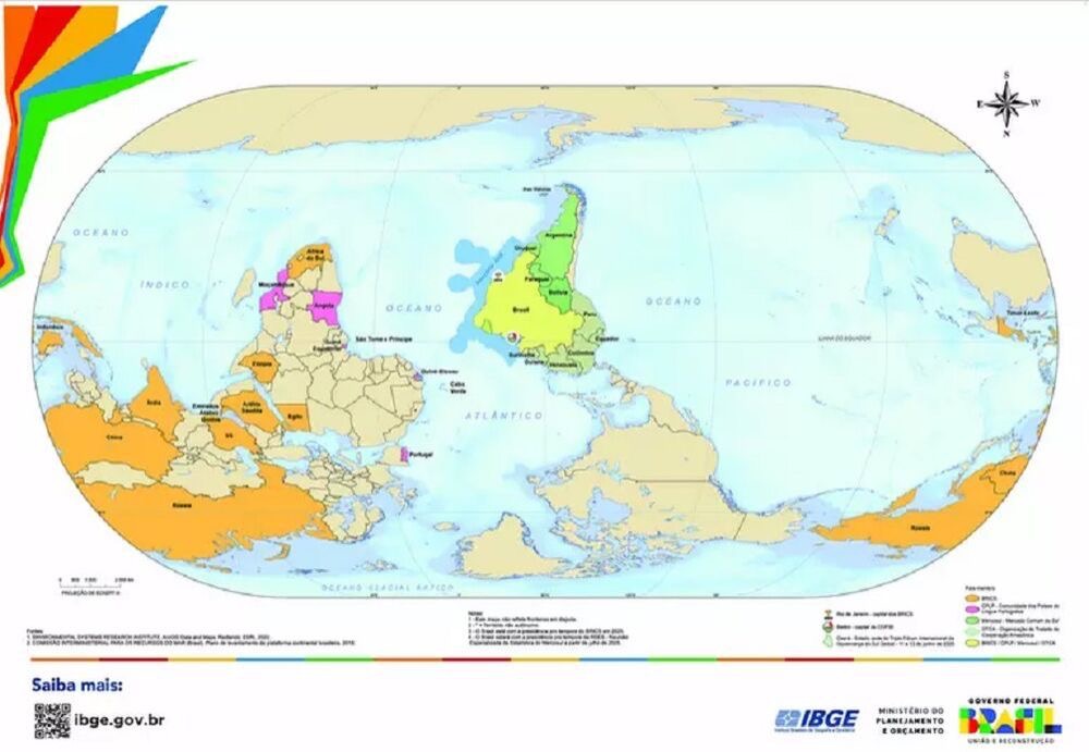 IBGE Mapa mundi invertido