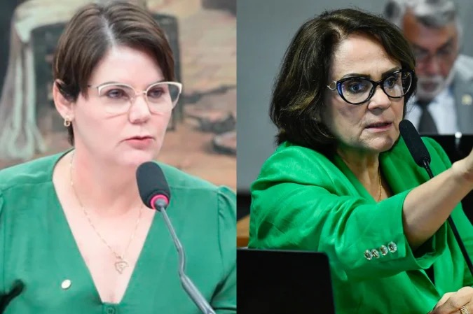 Coronel Fernanda e a senadora Damares Alves CPMI INSS (crédito: Divulgação/PL e Geraldo Magela/Senado)