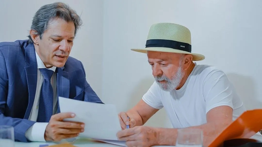 O ministro da Fazenda, Fernando Haddad, e o presidente Luiz Inácio Lula da Silva • Ricardo Stuckert