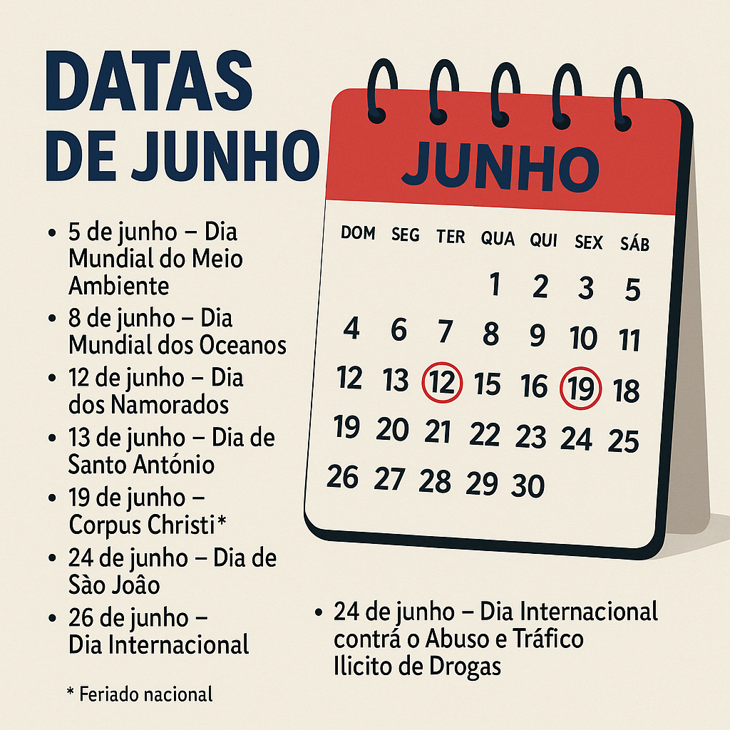 calendario junho 