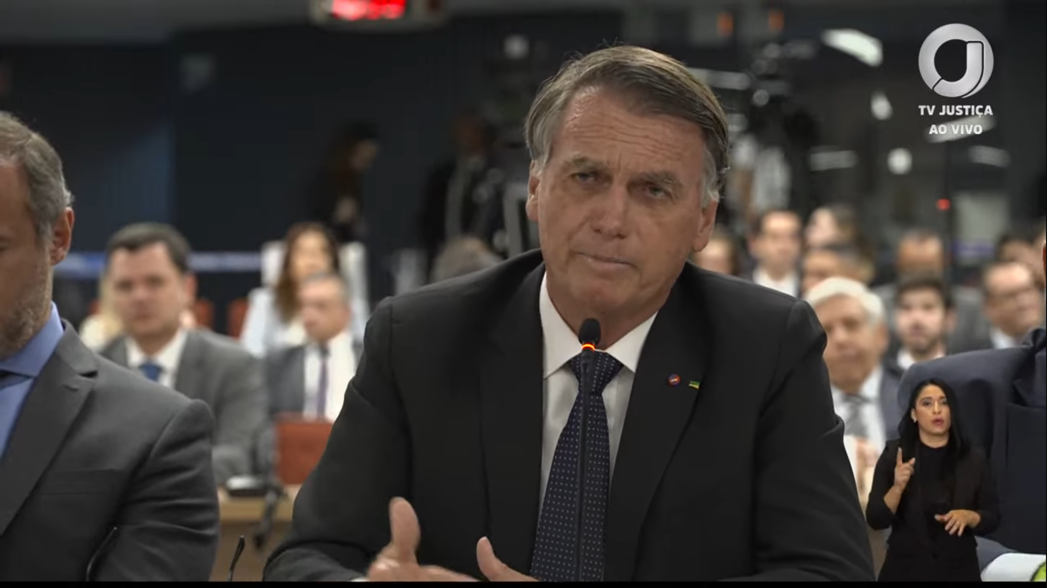 Jair Messias Bolsonaro durante depoimento no STF | Foto: Reprodução TV Justiça