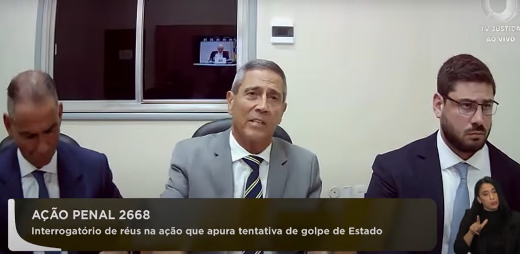 Interrogatório Braga Netto no STF | Foto: Reprodução TV Justiça 
