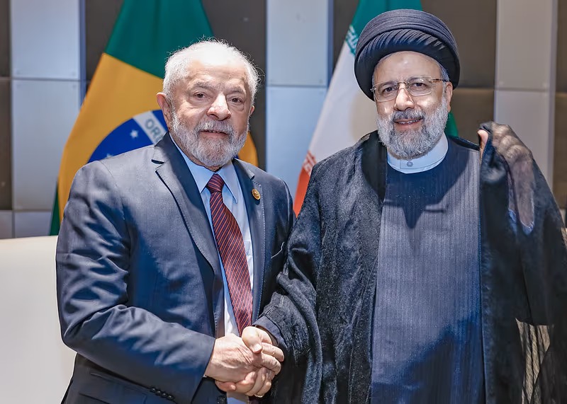 Lula e o presidente iraniano Ebrahim Raisi. Foto: Ricardo Stuckert