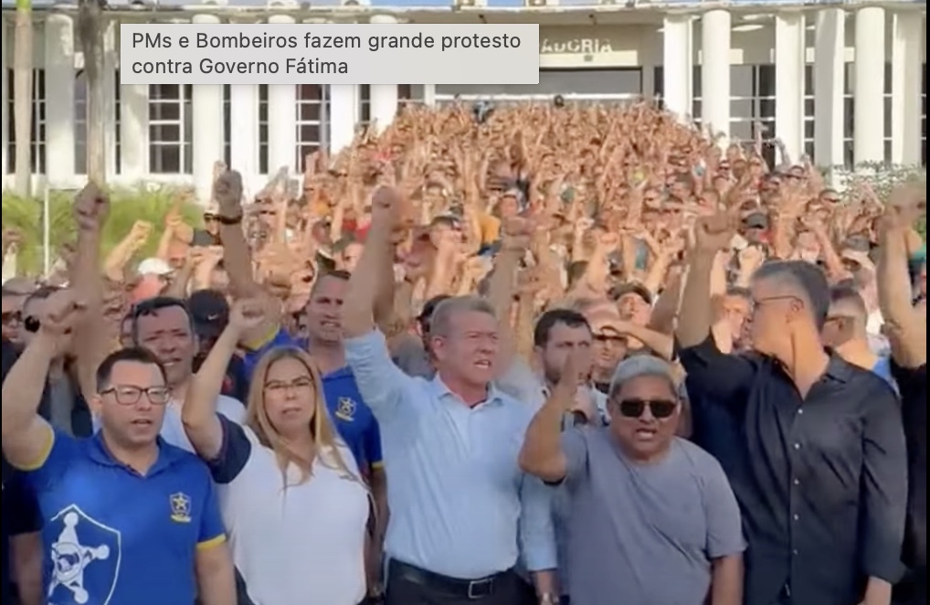 Mobilização na Governadoria: policiais e bombeiros 2025 | Foto: Reprodução