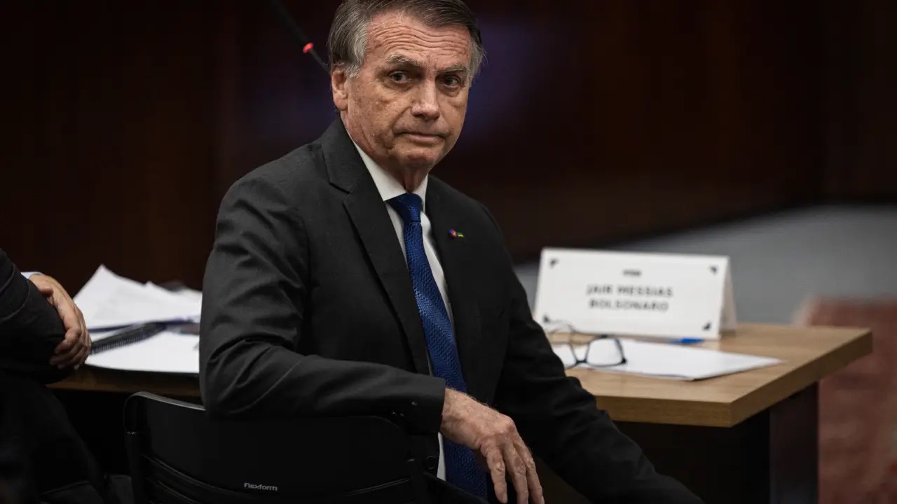 O ex-presidente Jair Bolsonaro, na Primeira Turma do Supremo Tribunal Federal | Foto: Arthur Menescal/Getty Images