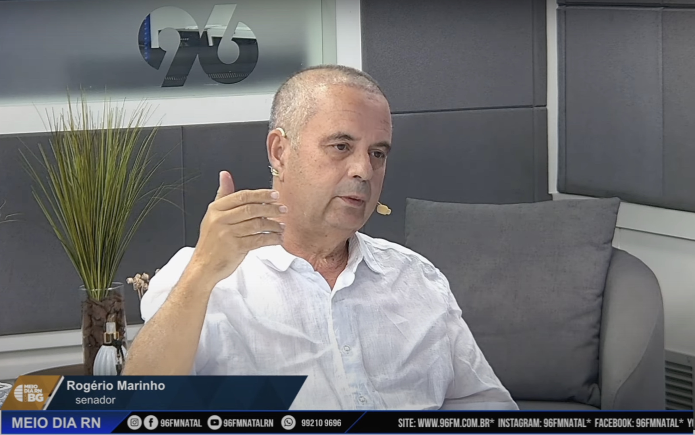 Rogério Marinho em entrevista para a 96FM