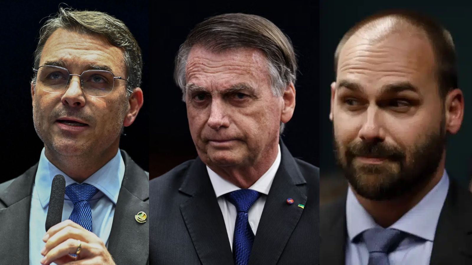 Flavio, Jair e Eduardo Bolsonaro