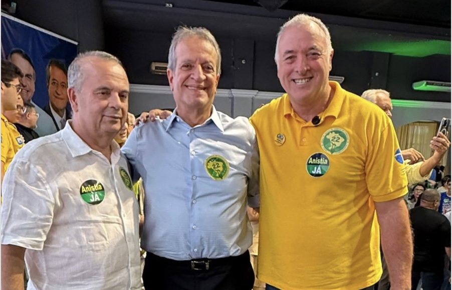 Rogério Marinho, Valdemar Costa Neto e Coronel Hélio no Rota 22 em Natal-RN | Foto: Reprodução/Instagram