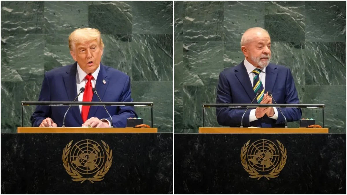 Donald Trump e Luiz Inácio Lula da Silva durante discurso na Assembleia Geral da ONU  • UN Photo