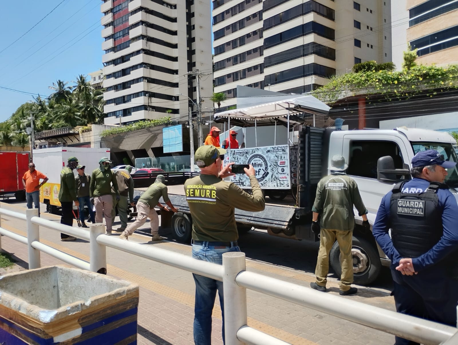 Fiscalização praia Miami em Natal | Crédito: Fiscalização Ambiental/Semurb