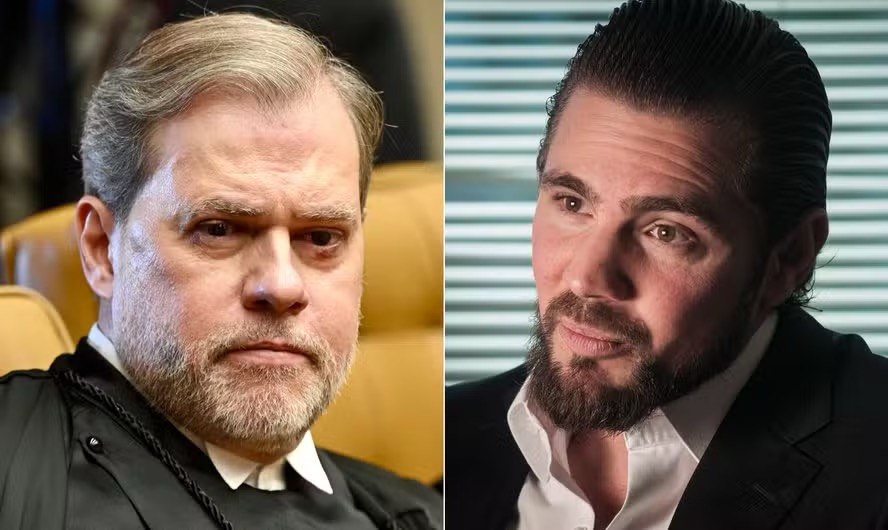 O ministro do STF Dias Toffoli e o CEO do Banco Master, Daniel Vorcaro — Foto: Fotos de Evaristo Sá/AFP e Ana Paula Paiva/Valor