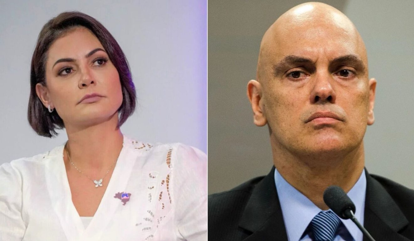 Michelle Bolsonaro e Alexandre de Moraes
