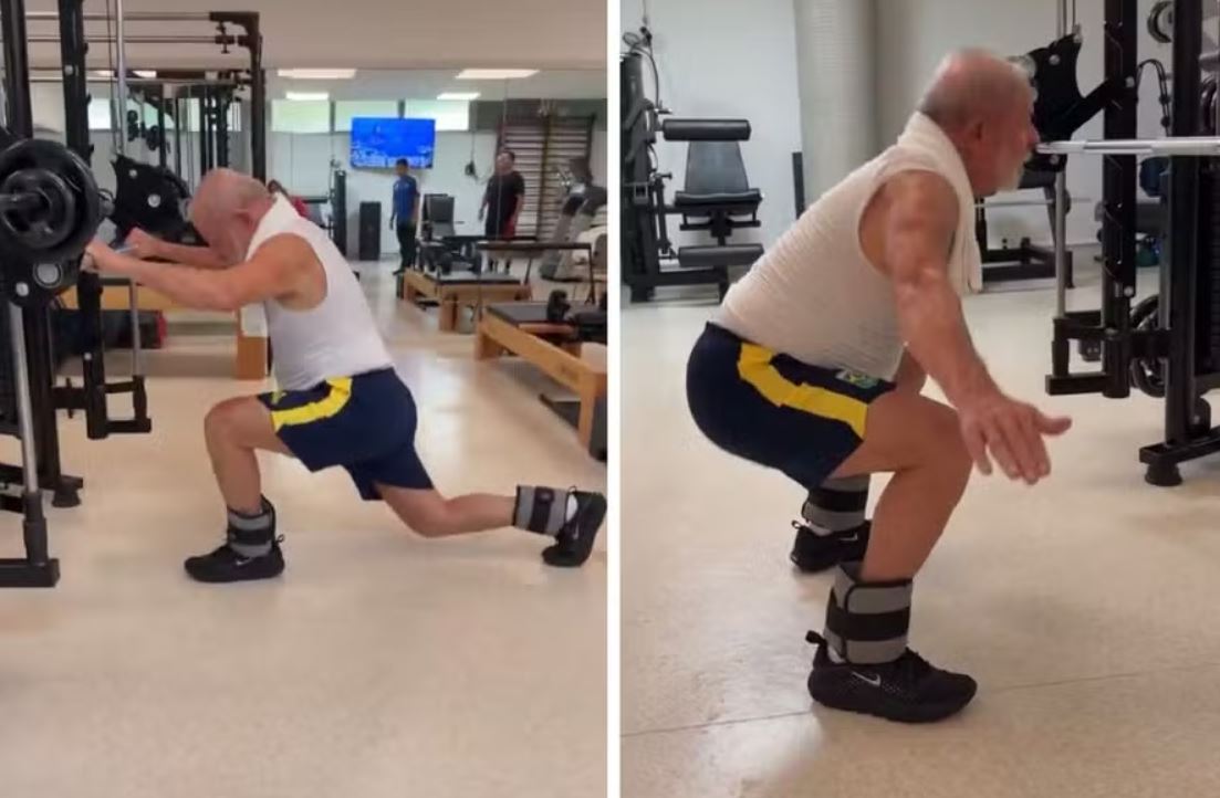 Janja mostra presidente Lula treinando — Foto: Reprodução/Instagram