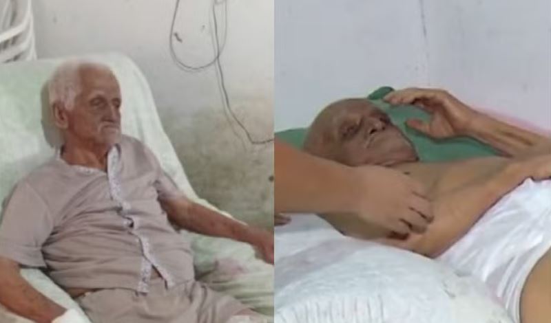 Idoso perdeu duas pernas em cerca de quatro meses após amputações — Foto: Reprodução/Inter TV Cabugi