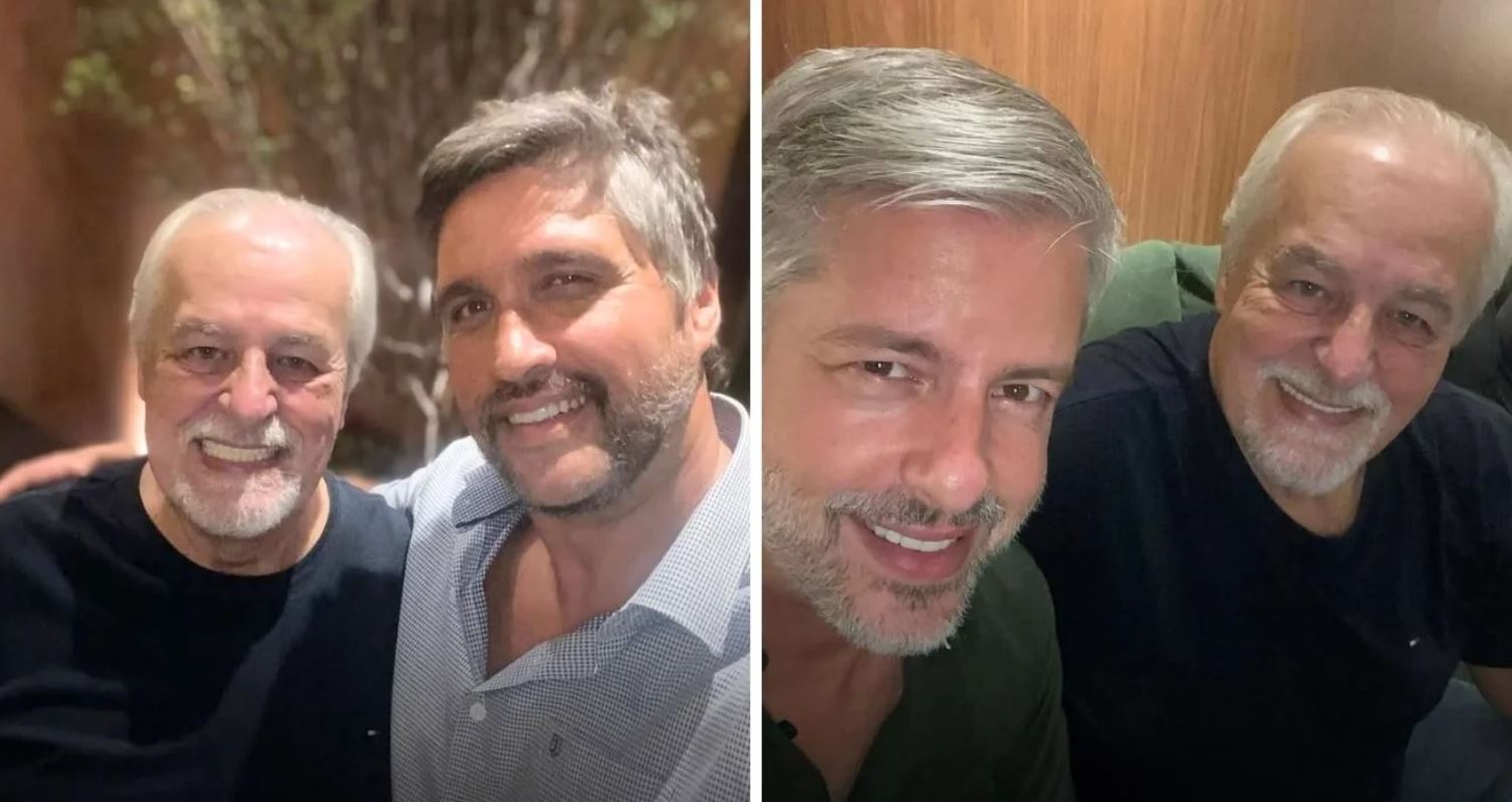 Ronald Zapala Pimentel ao lado dos filhos Léo Chaves e Victor Chaves em registros compartilhados pela família nas redes sociais. Foto: Reprodução/Instagram/@conceitosertanejo