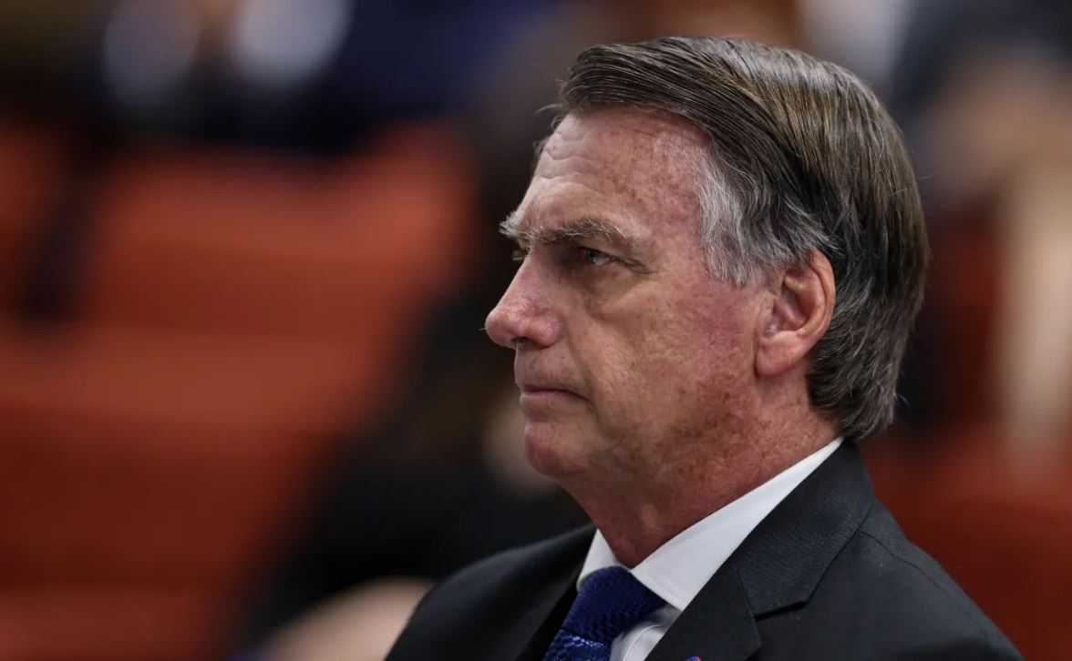 O ex-presidente Jair Bolsonaro durante o interrogatório da ação sobre o plano de golpe de Estado, no STF  • Ton Molina/STF
