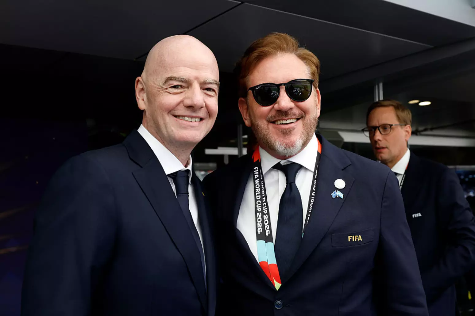 Gianni Infantino, presidente da Fifa, e Alejandro Domínguez, presidente da CONMEBOL Foto: Eva Marie Uzcategui - FIFA/FIFA via Getty Images