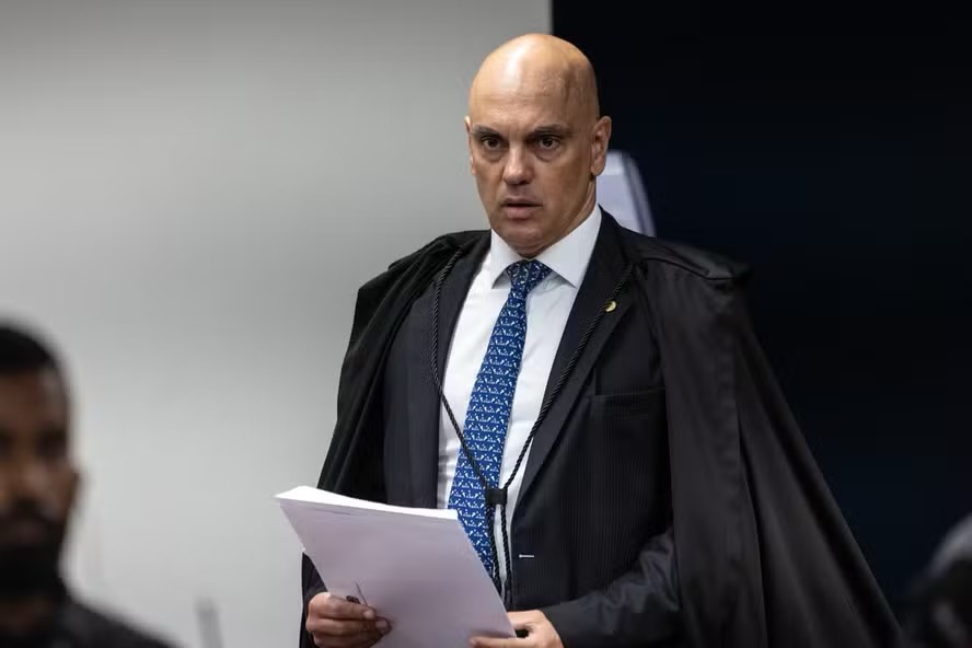 Ministro Alexandre de Moraes no Julgamento do caso Marielle Franco na Primeira Turma do STF — Foto: Brenno Carvalho / Agência O Globo