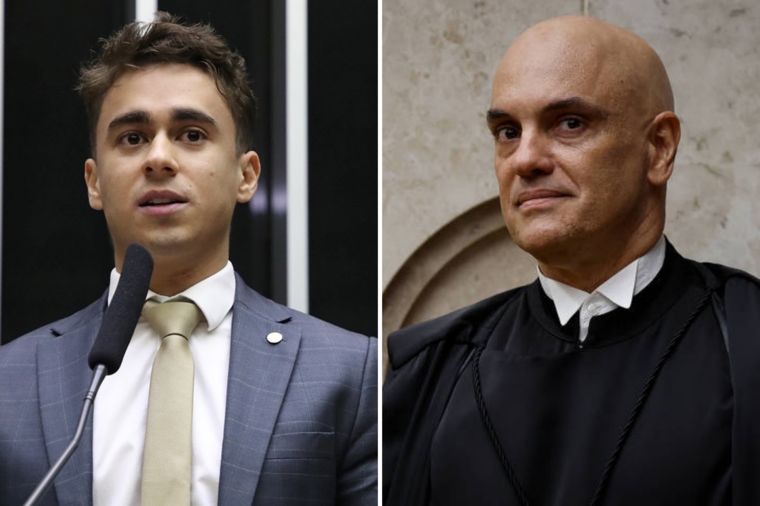 Nikolas Ferreira e Alexandre de Moraes | Fotos: Mário Agra/Câmara dos Deputados e STF/Divulgação