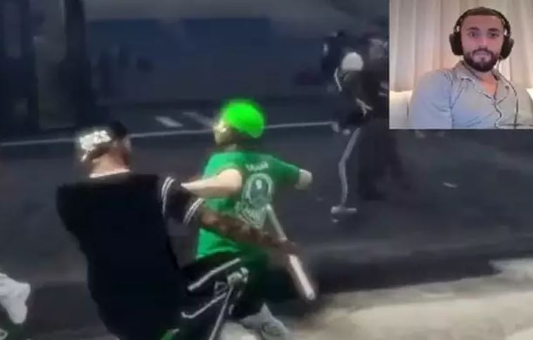 Labyad postou vídeo na “briga” de torcidas no GTA – Foto: Reprodução de vídeo / Jogada10