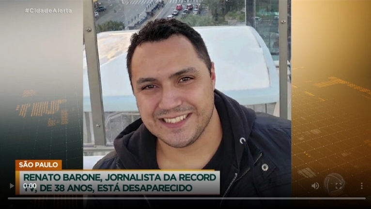 Jornalista da Record está desaparecido e família pede ajuda