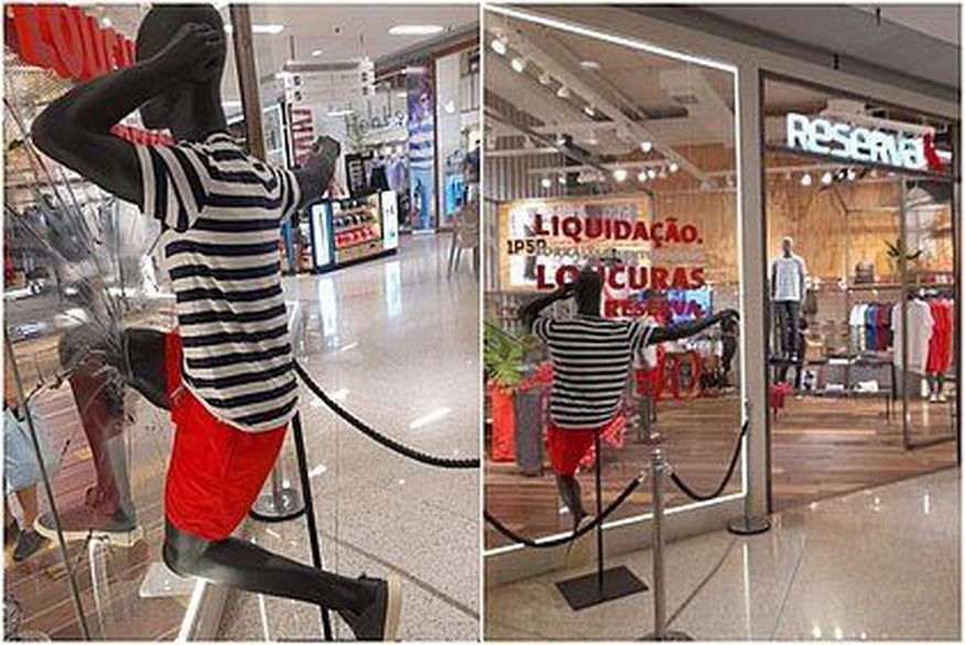 Loja é acusada de racismo após colocar manequim preto para ‘quebrar’ vitrine