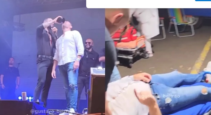 [VÍDEO] Fã é hospitalizado após ganhar bebida de Gusttavo Lima em show