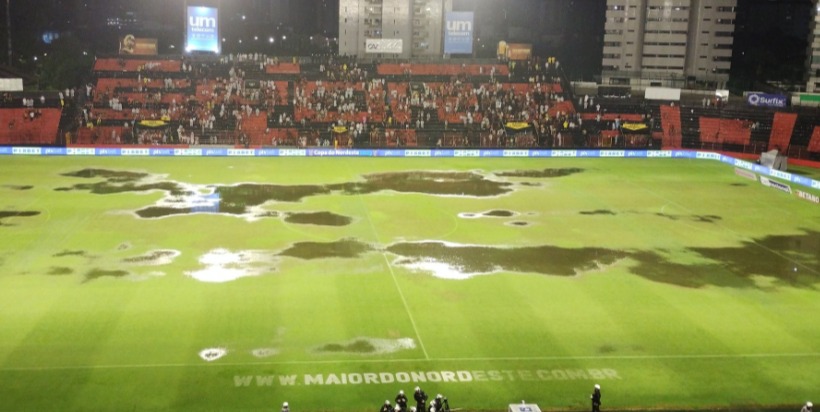 Temporal em Recife suspende jogo entre Sport e ABC; Partida será retomada hoje