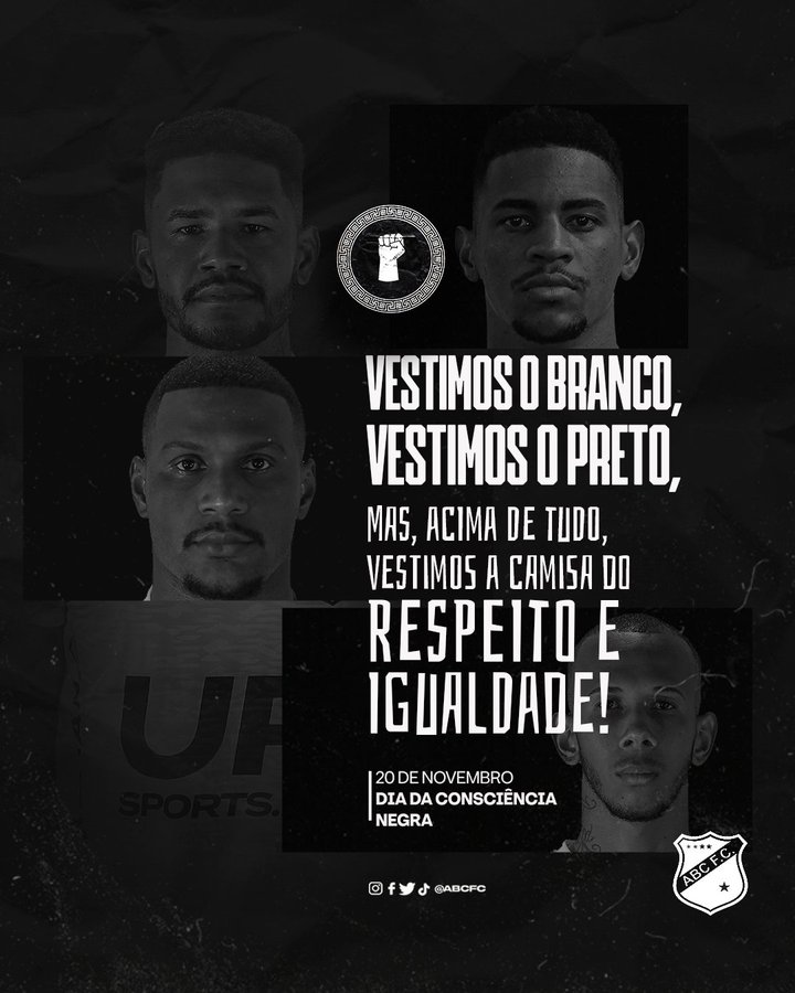 ABC e quase todos os clubes do Brasil registram O Dia da Consciência Negra