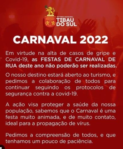 Prefeitura cancela carnaval e festa de rua em Tibau do Sul e Pipa