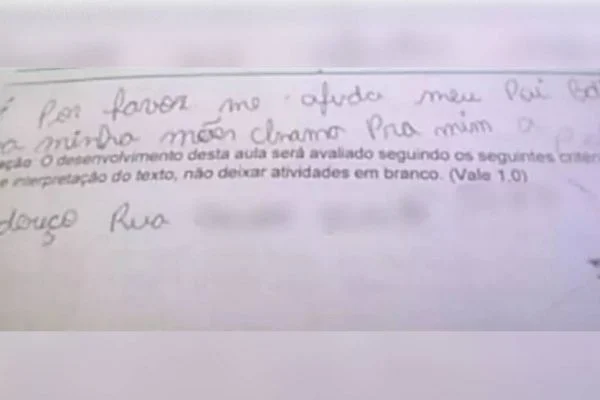 Em prova, menino de 8 anos pede socorro: "Meu pai bate na minha mãe"