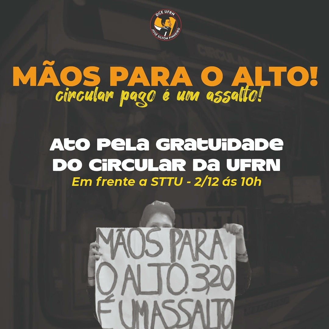 Estudantes planejam manifestação pela gratuidade do ônibus na UFRN