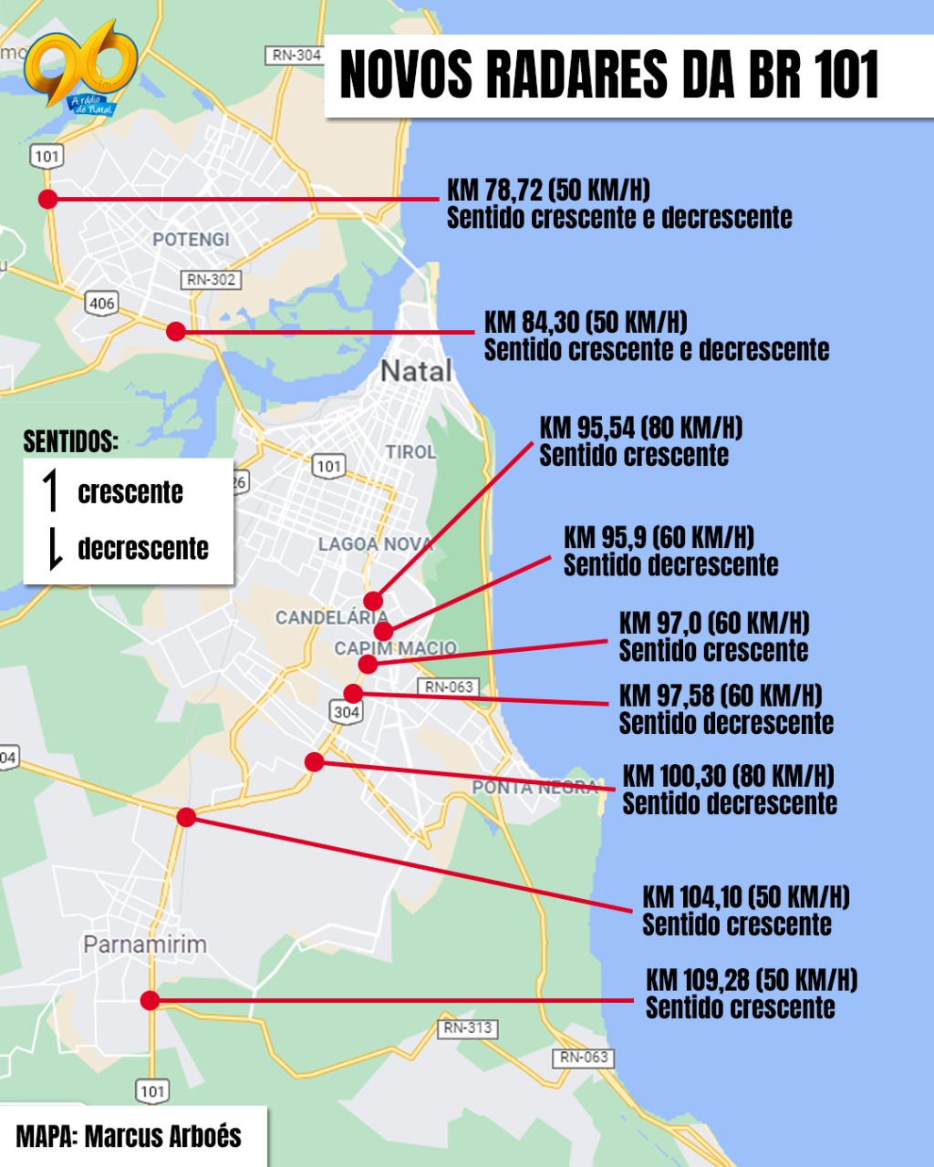 DNIT detalha pontos e limites de radares de velocidade da BR-101; VEJA