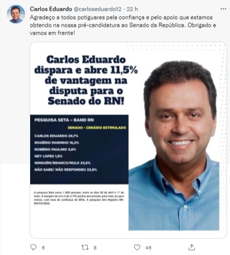 Ao lado de petistas, Rafael Motta participa de evento de Lula; Sem citar PT, Carlos Eduardo comemora número em pesquisa