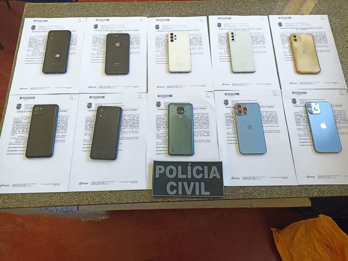 Polícia civil recupera 12 celulares furtados no interior do RN